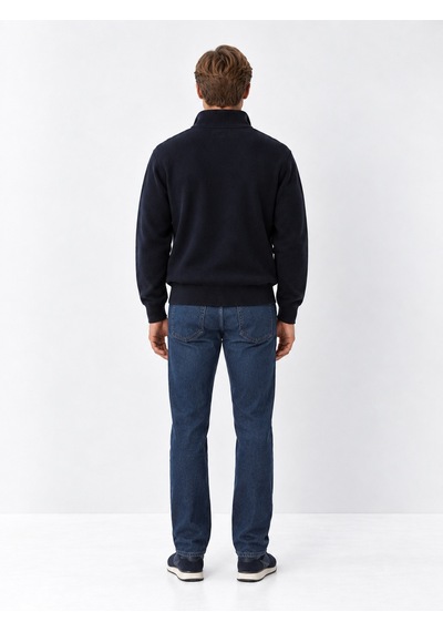 Xint Lacivert Pamuk Dokulu Regular Fit Sweatshirt 300290