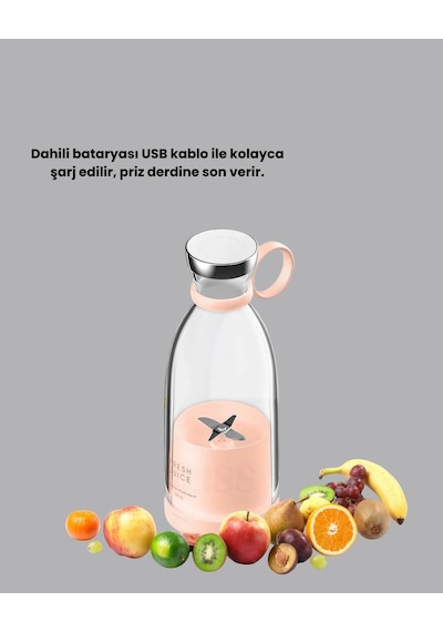 1200mah Şarjlı, Hafif Ve Pratik Taşınabilir Blender