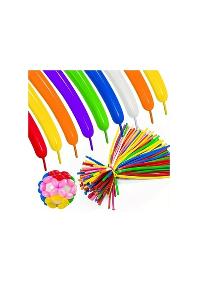 Vıp 100 Pcs Sausage Balloon Mıxed Color Vıp Kalite 100 Adet Sosis Balon Karışık Renkli Sosis Balon