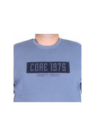 Moc Grande Mocgrande Erkek Büyük Beden Sıfır Yaka 3ip Sweat Core 1975 24209 Mavı Mavi