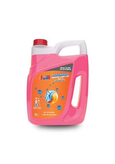 Doill -55 / -56 Derece Hazır Karışım 3 Litre Kırmızı Organik Antifriz - G12