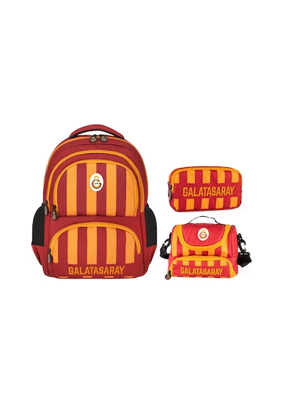 Galatasaray Erkek Çocuk Nakışlı Üçlü Çanta Seti - 25539 Kırmızı