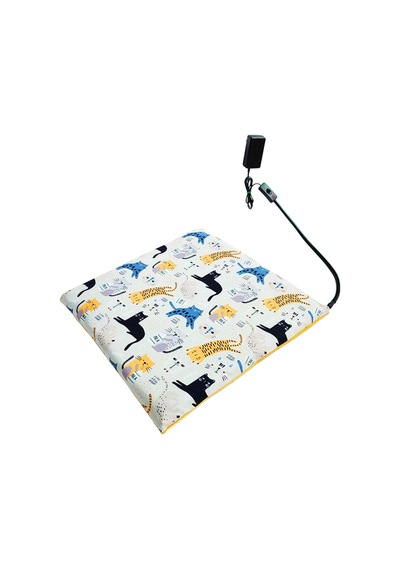 Kedi Minderi Isıtmalı Model 45x45cm 12v Adaptörlü Su Geçirmez Kdtes11