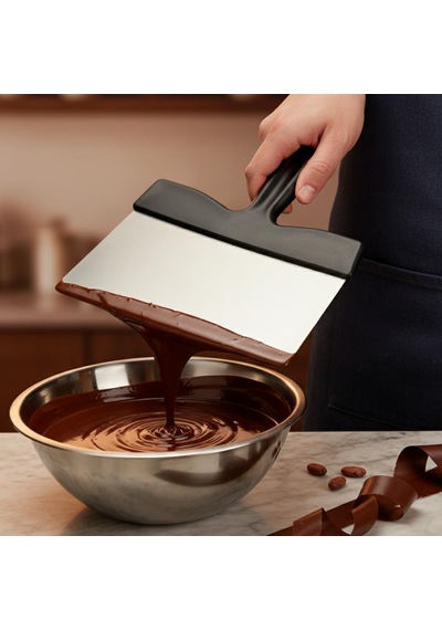 Profesyonel Çikolata Spatulası 21 Cm Paslanmaz Çelik Geniş Temperleme Spatulası