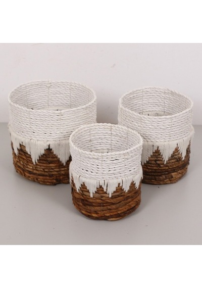 Didim Doğal Abaka 3 Lü Set Saksılık & Saklama Düzenleme Naturel