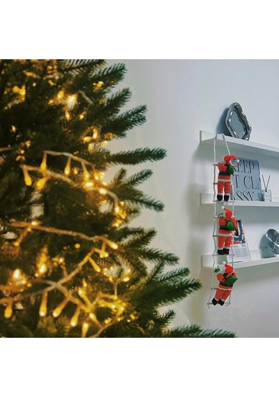 96 Cm 3lü Merdivene Tırmanan Noel Baba Yılbaşı Çam Ağacı Süsleri Yılbaşı Süsü Vitrin Noel Süsleri