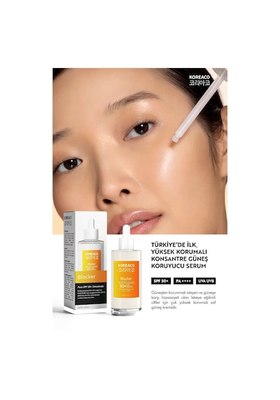 Koreaco Blocker %100 Saf SPF 50+ Suya Dayanıklı Yüksek UVB+UVA Korumalı 50ml Güneş Serumu
