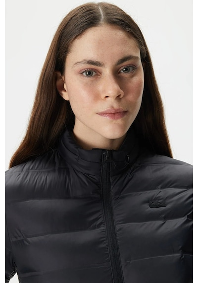 Lacoste Kapitone Syntetic Fill Jacket Dik Yaka Siyah Kadın Mont Siyah