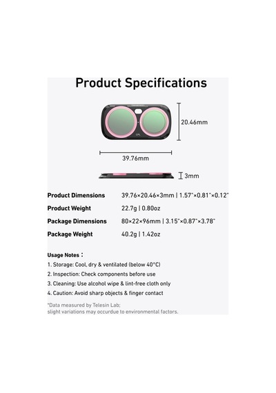 Telesin Insta360 Luna Ultra Uyumlu Filtre Seti Cpl+vnd2-32+ Black Diffusion