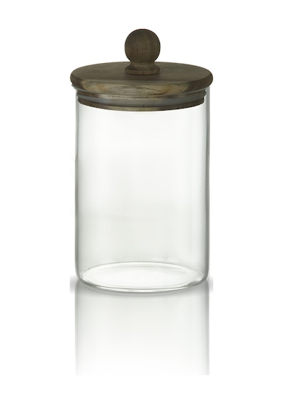 3'lü Boncuk Sap Akasya Kapaklı Yüksek Borosilikat Cam Saklama Kavanozu Seti - 500ml - 1000ml - 1500ml - Şeffaf