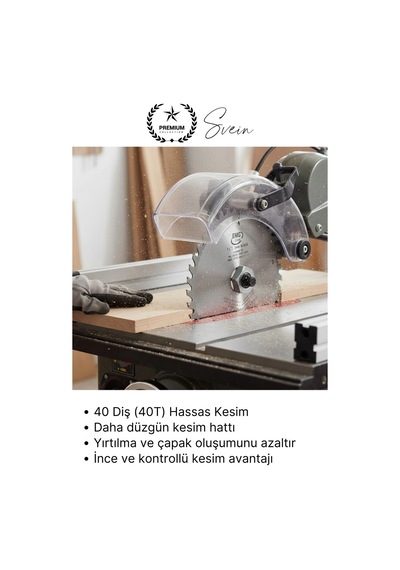 Dairetestere 180 Mm 40 Diş Ahşap Kesim Daire Testere Diski Mdf Ve Sunta İçin Profesyonel Hassas 40t