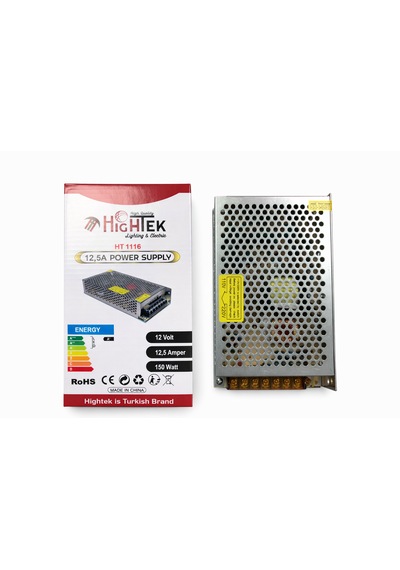 12v 12.5a Metal Kasa Güç Kaynağı Ip20 150w Trafo Adaptör