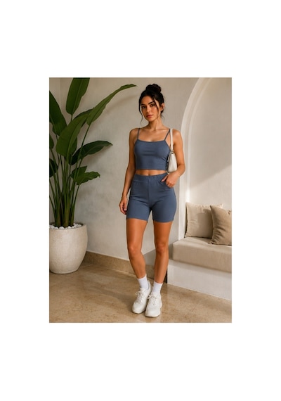 Unika Boutique Kadın Şortlu Kaşkorse Takım mavi