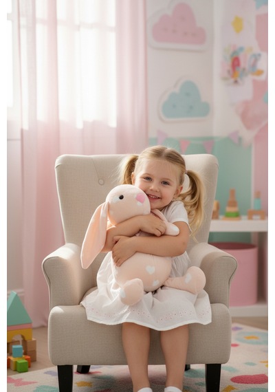 Uyku Arkadaşım Bunny Peluş Uzun Kulak Tavşan 60 Cm Açık Pembe