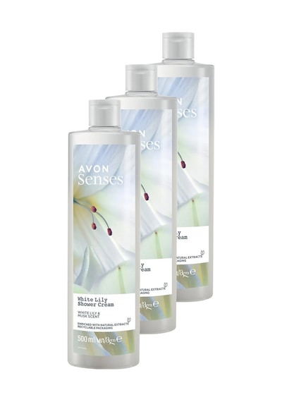 Avon Senses White Lily Beyaz Zambak Kokulu Duş Jeli 3 x 500 ML
