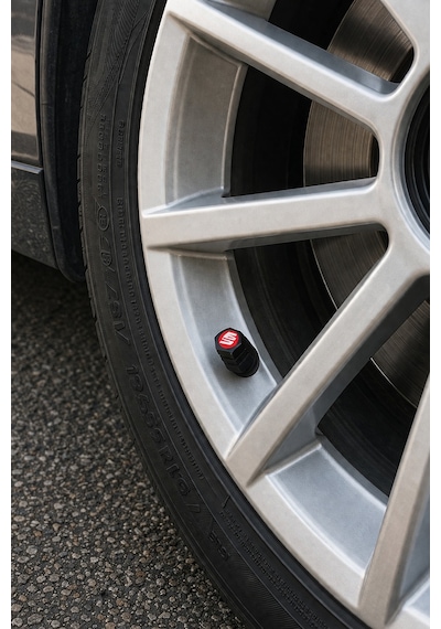 Seat Logo Baskılı Universal Sibop Kapağı Seti - Siyah & Kırmızı 4 Adet