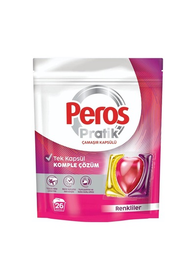 4 Adet Peros Pratik Çamaşır Deterjanı Kapsülü Renkliler 26 Adet Diğer