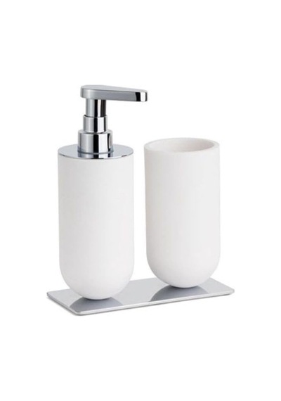2'li Set Diş Fırçalığı/sıvı Sabunluk Beyaz/krom Renk 206x89x170 Mm Genel