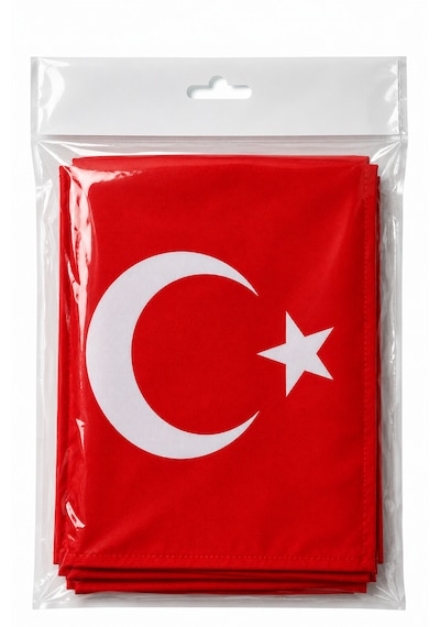 Türkiye Kaput Bayrağı 130x160 Cm - Universal Lastikli Araç Kaput Bayrağı Oto Türk Bayrağı Araç Süsü