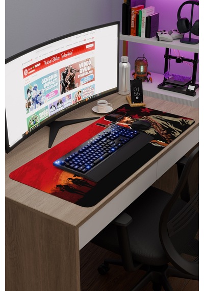 Red Dead Redemption 2 Dikişli Kauçuk Oyuncu Mousepad V3 - 90x40 Xxl Gaming Mouse Pad