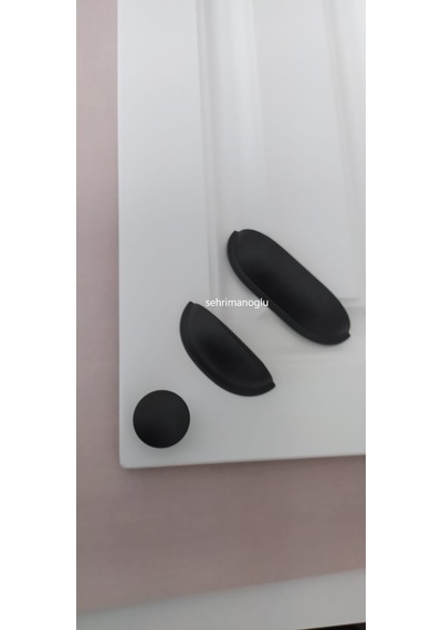 Mobilyalüks Mutfak Vestiyer Dolap Çekmece Kulp Midye Sıyah 64Mm K