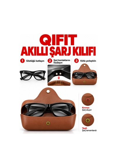 Ultra Aı Akıllı Gözlük 8mp Kamera, 1080p Full Hd Video, Bluetooth, Yapay Zekâ Asistanı Ve Anlık Çeviri Siyah