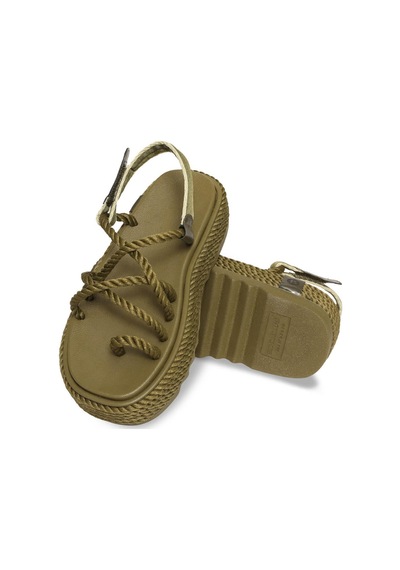 Bohonomad Ibiza Chunky Platform Kadın Sandalet - Haki