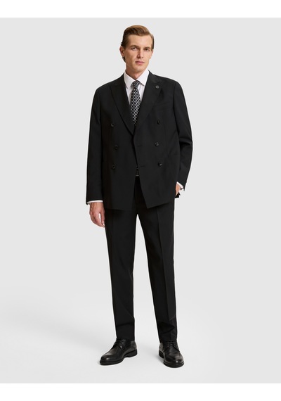 Pierre Cardin Siyah Slim Tailored Fit %100 Yün Kruvaze Takım Elbise 50328721-vr046