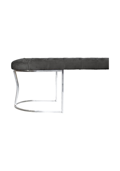 VİEGO SILVER ANTRASİT-Kapitoneli Model Puf&Bench&Koltuk-Oturak-Uzun Makyaj Puff-Yatak Odası Ucu&Önü