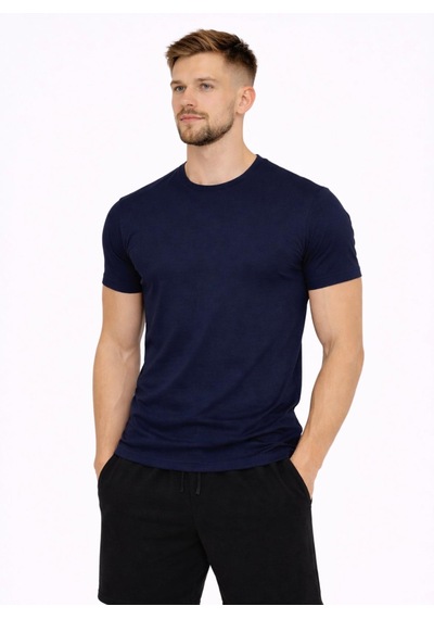 Axxel Erkek Lacivert Pamuk Likralı Süprem Kısa Kollu-t-shirt-d230