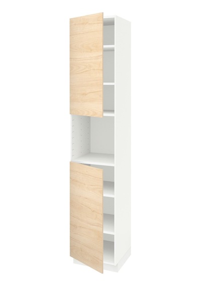 Ikea Beyaz Modern Mutfak Dolabı 60x60x200 Cm Askersund Açık Dişbudak Görünümlü