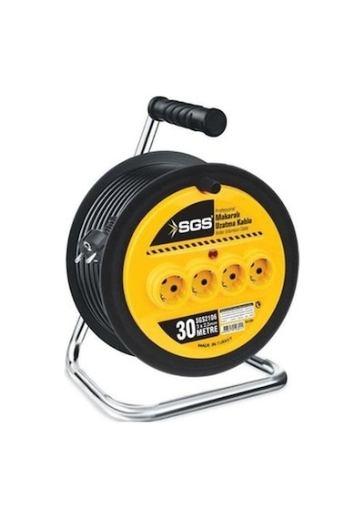 Sgs 2134 30 Mt Profesyonel Makaralı Uzatma Kablosu 3x2,5