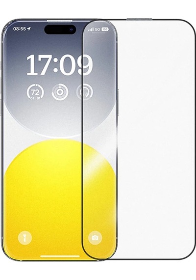 Baseus Crystalline Apple, Uyumlu iPhone 15 Hd Tempered Full Koruma Cam Ekran Koruyucu- 5775