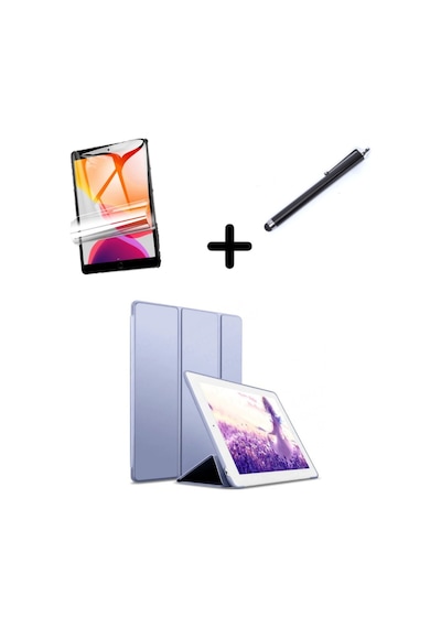 Apple Uyumlu iPad, 7. 8. 9. Nesil 10.2 Kılıf Set Pu Deri Smart Tablet Kilifi Ekran Koruyucu + Kalem