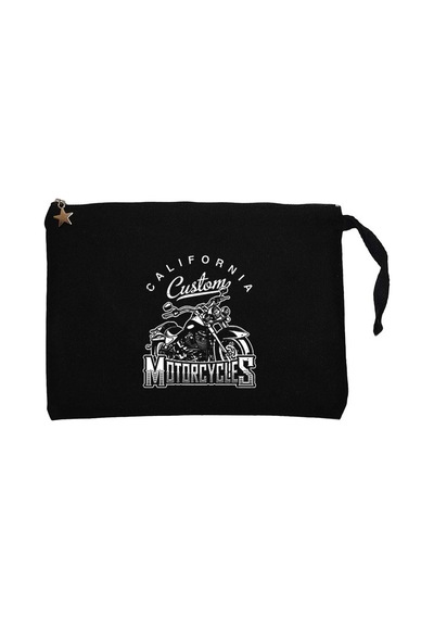 California Custom Motorcycles Siyah Clutch Cüzdan / El Çantası Siyah