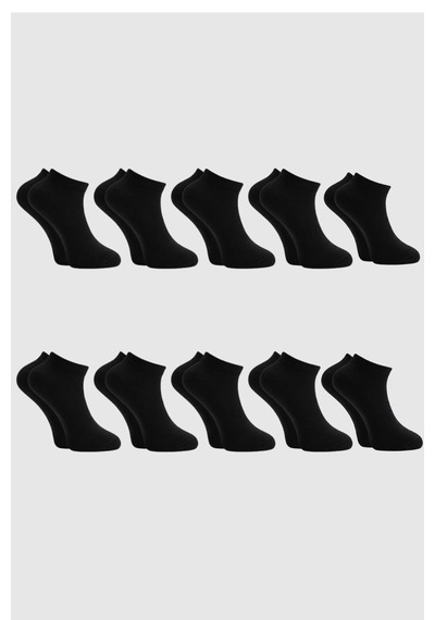 Kardeşler Çorap Unisex Pamuklu Patik Çorap Siyah 10'lu Paket Siyah - 755453843 Siyah