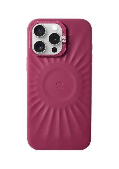 Apple Uyumlu iPhone 16 Pro Max Kılıf Kabartma Metal Kamera Çerçeveli Pynana Starlight Serisi Kapak Bordo Bordo