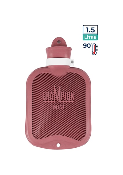 Champion Kauçuk Termofor Kokusuz Mini Sıcak Su Torbası Pembe 1500 ML