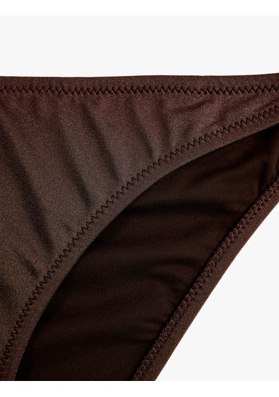 Koton Koton X Şahika Ercümen - Straight Fit Parlak Bikini Altı Kahverengi 6sak00248mm Kahve