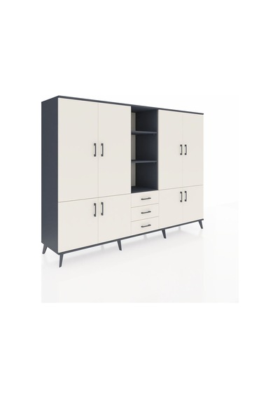 Hyperion Dolap 11 Raflı 3 Çekmeceli 8 Kapaklı 220x44x163 Antrasit Antrasit-aytaşı Hyperion Dolap 11 Raflı 3 Çekmeceli 8 Kapaklı 220x44x163 Antrasit Antrasit-aytaşı
