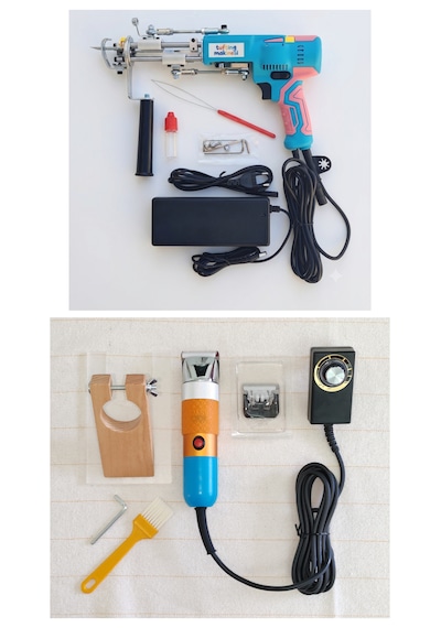 Ak-v Tufting Makinesi Mini Set Turkuaz Ak-v - Turuncu-mavi Tıraş Makinesi