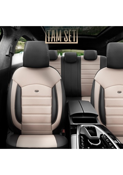 Inspire Design Premium Deri Ekstra Destekli Universal Oto Koltuk Kılıfı Tam Set