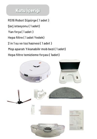 Yui RS16 Akıllı Robot Vacuum & Mop Süpürge