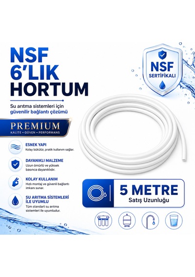 Nsf Sertifikalı Premium 6 Lık Su Arıtma Hortumu 5 Metre 608696155