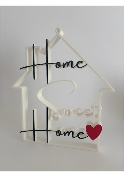 3d Baskı Home Sweet Home Yazılı Modern Dekoratif Hediyelik Masaüstü Dekor Obje Duvar Ve Kapı Süsü