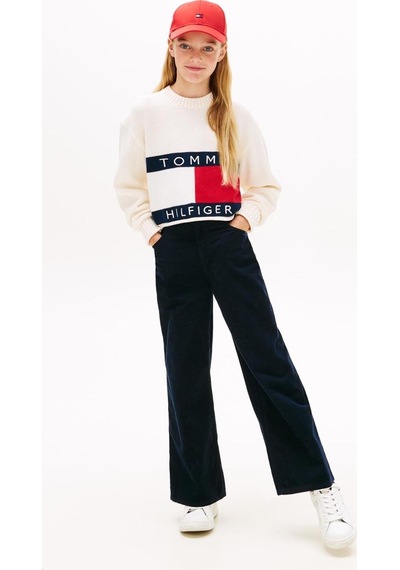 Tommy Hilfiger Kız Çocuk Triko Kg0kg08922 Ekru