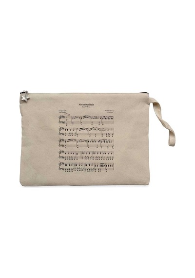 Guns N Roses November Rain Krem Clutch Astarlı Cüzdan / El Çantası
