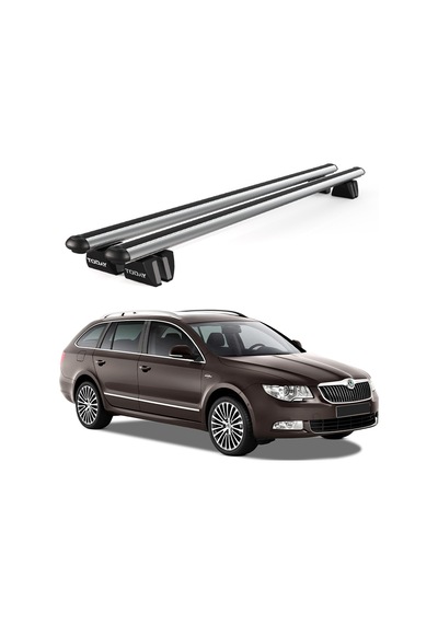 Pençe Skoda Superb Wagon 2015 Ve Sonrası Uyumlu Gri Ara Atkı Port Bagaj Tavan Barı