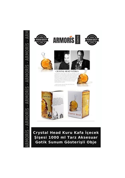 Crystal Head Kuru Kafa İçecek Şişesi 1000 Ml Tarz Aksesuar Gotik Sunum Gösterişli Obje