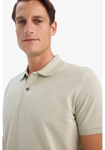 DeFacto %100 Pamuk Regular Fit Polo Yaka Kısa Kollu Basic Düz Pike Kumaş Tişört C1293AX25SPKH478